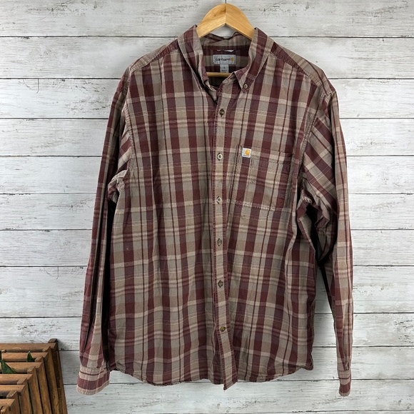 Carhartt Shirt Mens XL‎ Relaxed Plaid Workwear Casual Button Down Long Sleeve - Picture 1 of 15